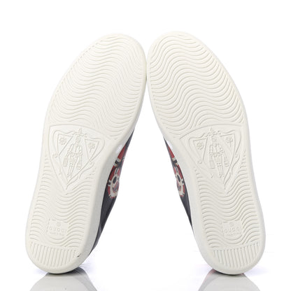 Gucci Calfskin Kingsnake Mens Ace Sneakers 8.5 Black Multicolor 7 of 11