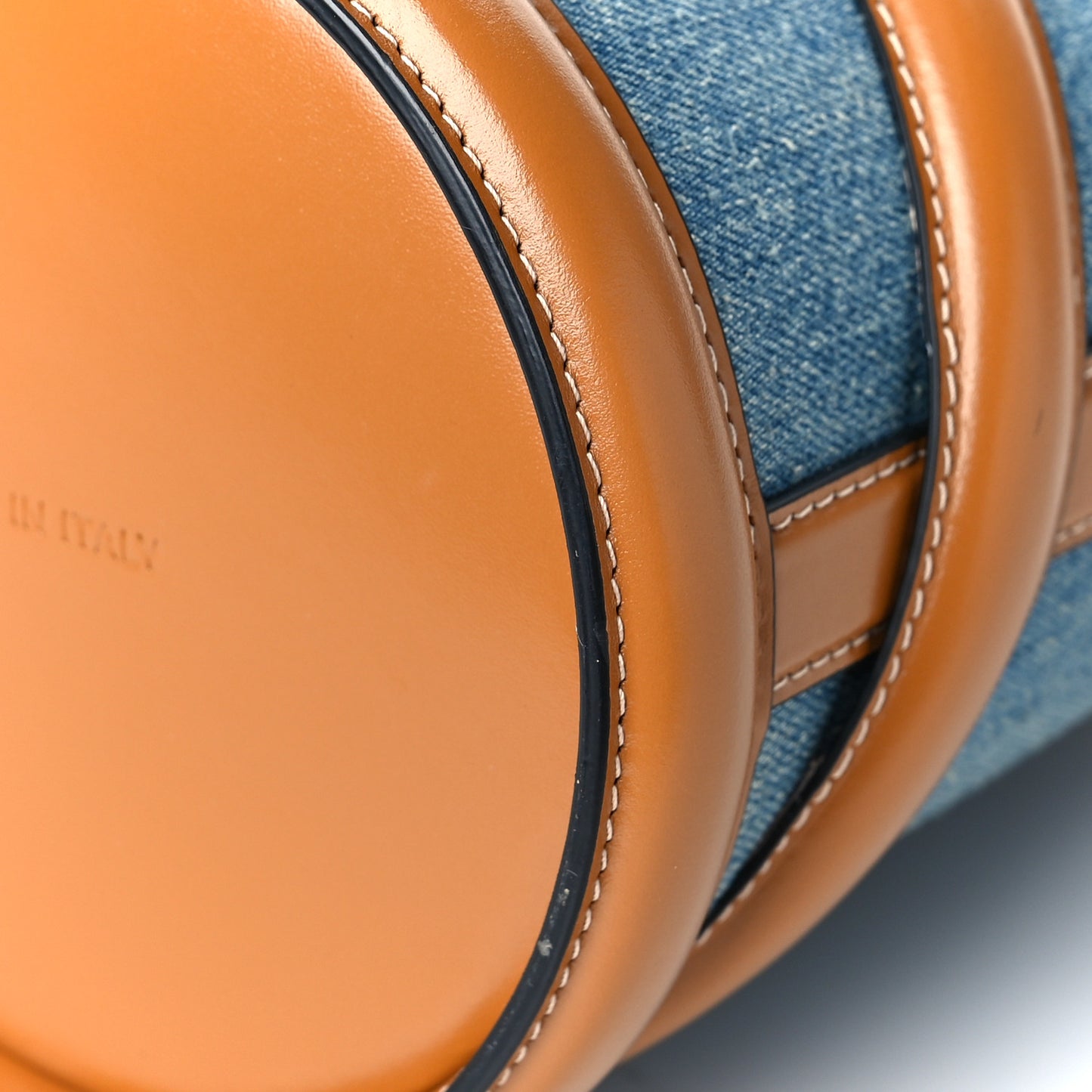 Denim The Curve Small Shoulder Bag Light Blue Tan