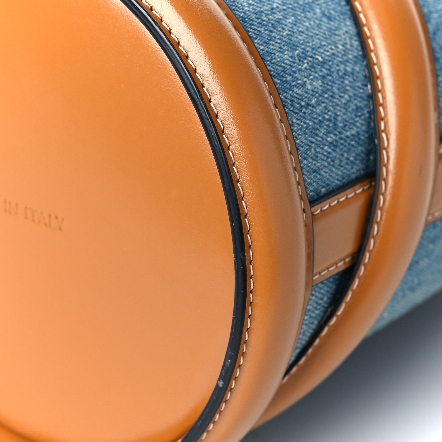 Alexander McQueen Denim The Curve Small Shoulder Bag Light Blue Tan 10 of 10