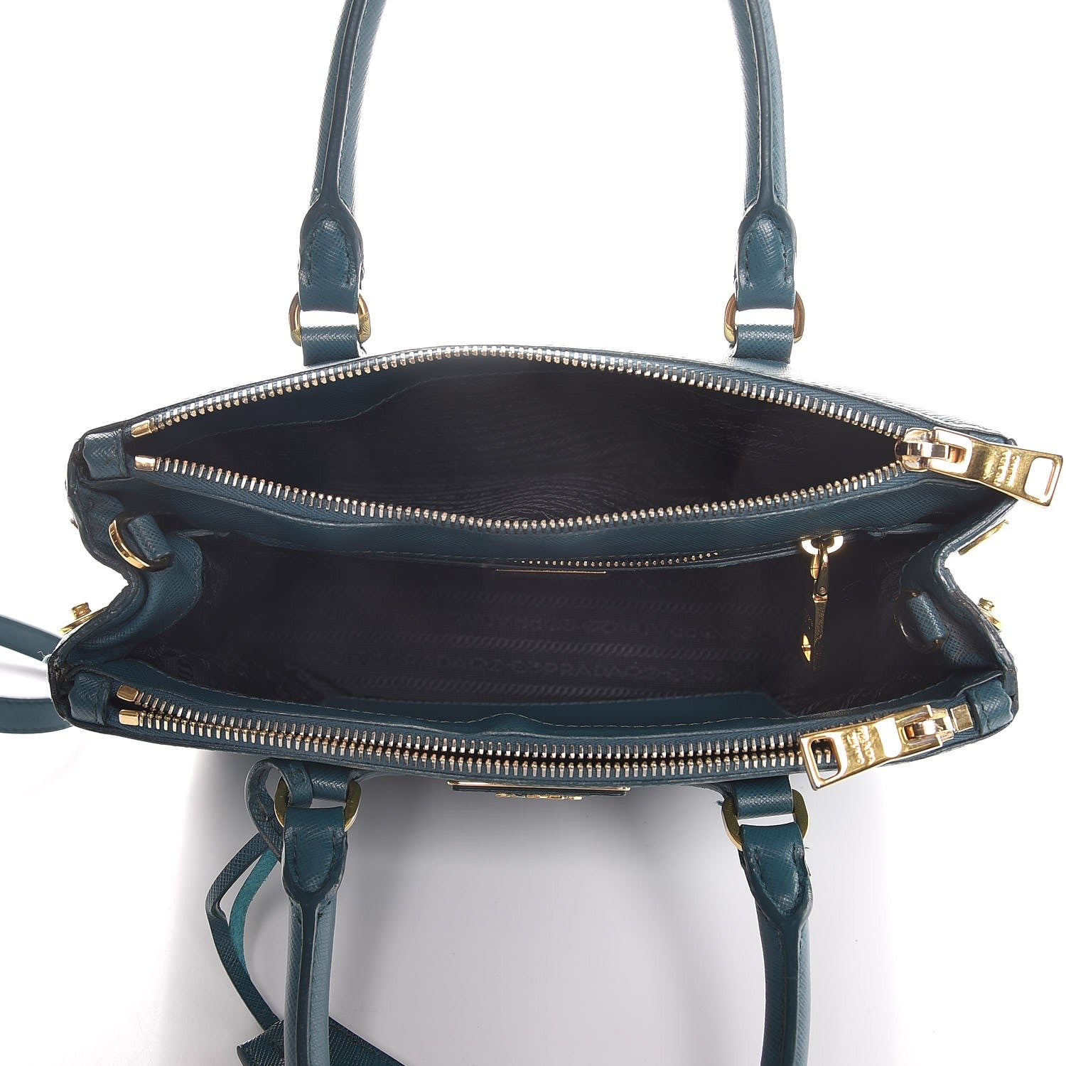 Prada Saffiano Lux Mini Galleria Double Zip Tote Ottanio 6 of 15
