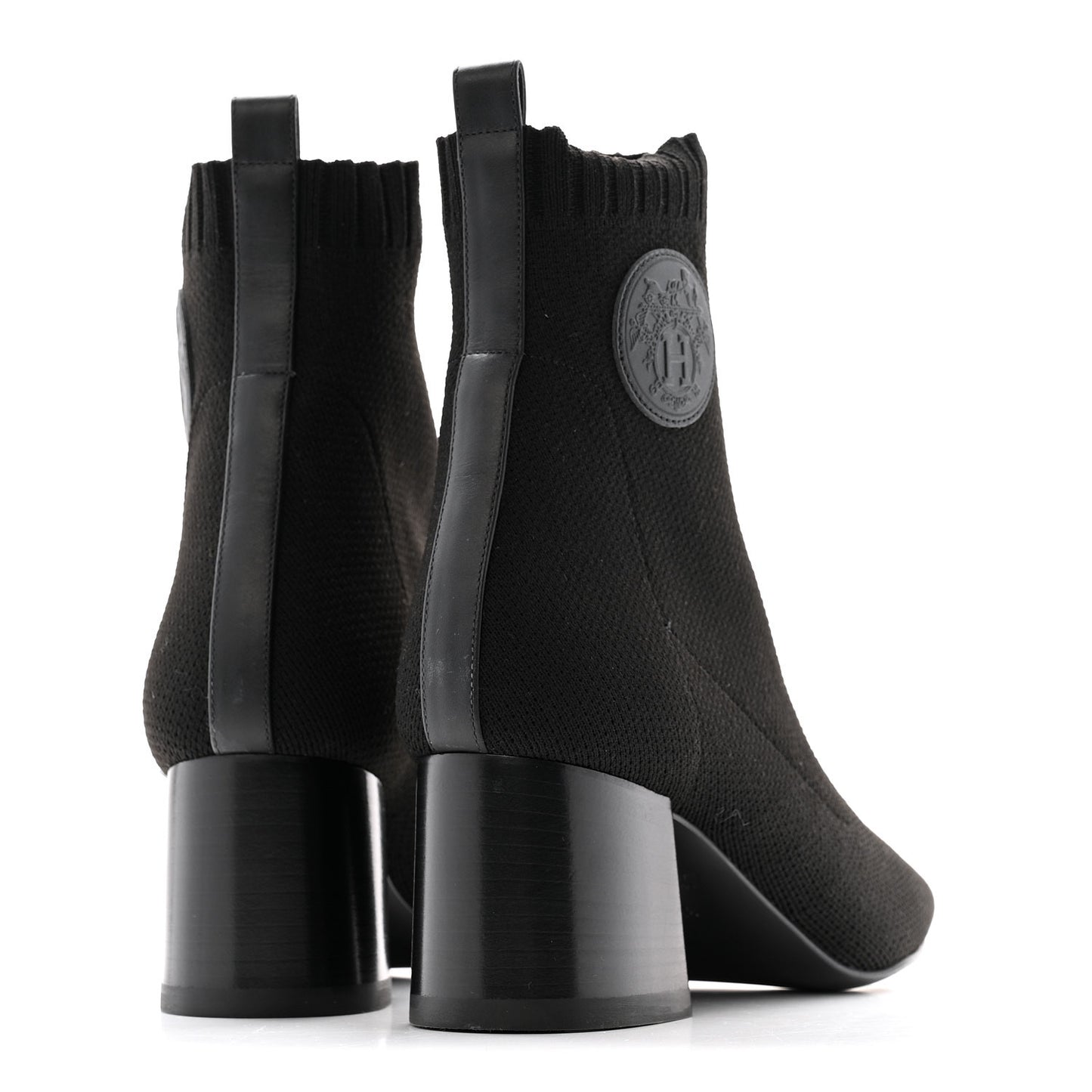Knit Calfskin Volver 60 Ankle Boots 37 Black