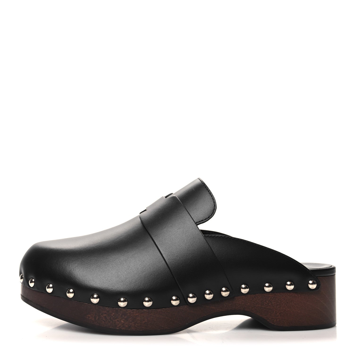 Hermes Calfskin Calya Mules 36 Black 1 of 8