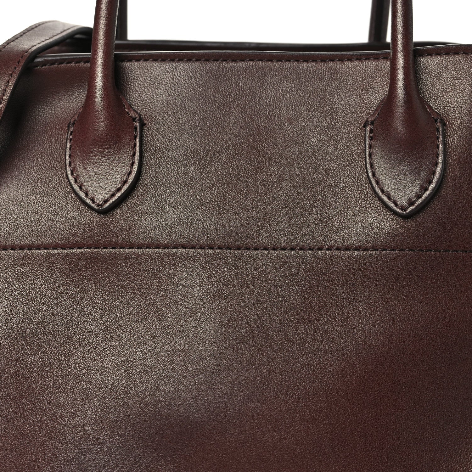 The Row Polished Saddle Calfskin Soft Margaux 12 Dark Brown 7 of 9