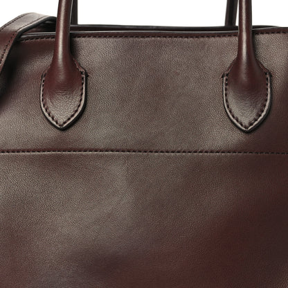 The Row Polished Saddle Calfskin Soft Margaux 12 Dark Brown 7 of 9