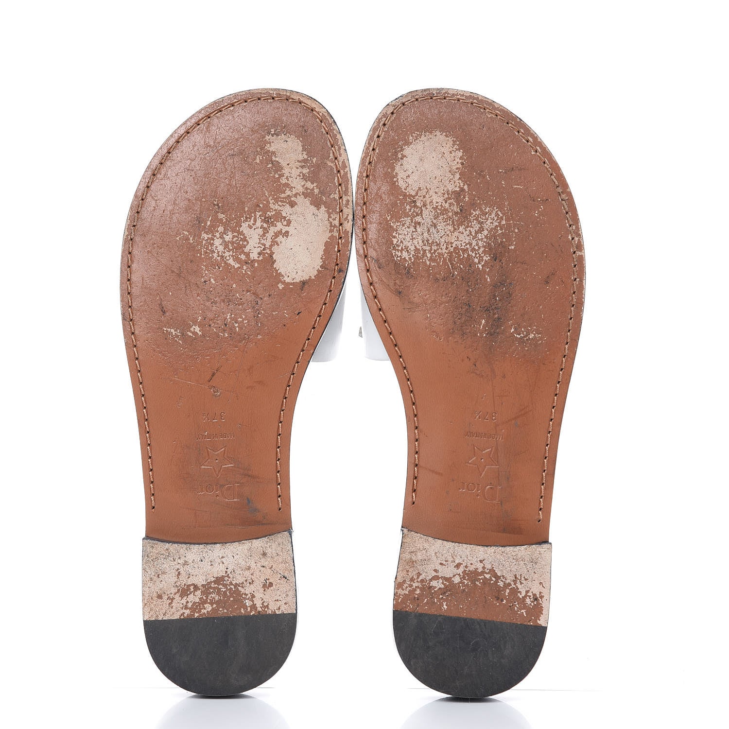 Christian Dior Calfskin Dio(r)evolution 10mm Slide Sandals 37.5 Off White 5 of 11