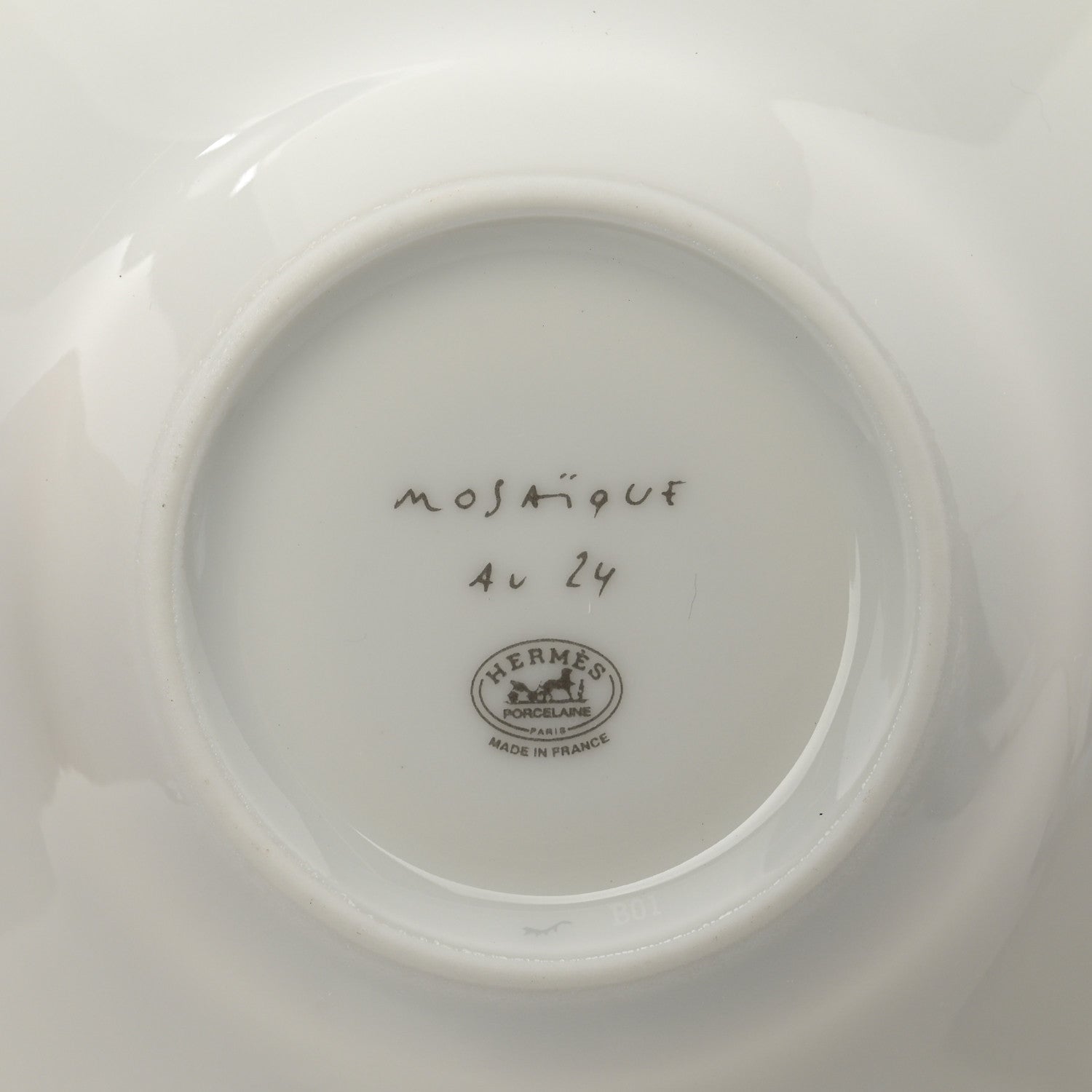 Hermes Porcelain Mosaique Au 24 Gold Coffee Cup and Saucer Set of 2 5 of 9
