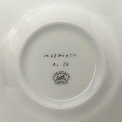 Hermes Porcelain Mosaique Au 24 Gold Coffee Cup and Saucer Set of 2 5 of 9