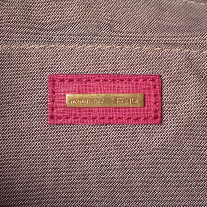 Fendi Zucca Spalmati Vitello Elite Pochette Tobacco Ciclamino 6 of 8