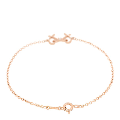 Tiffany 18K Rose Gold Diamond Double Loving Heart Bracelet 2 of 4