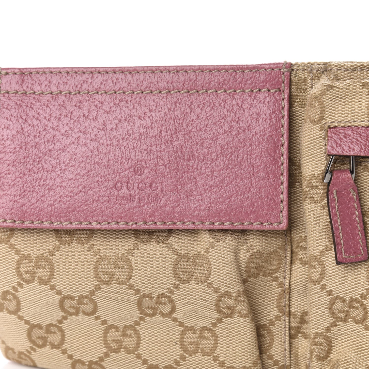 Gucci GG Monogram Web Double Pocket Belt Bag Pink 10 of 10