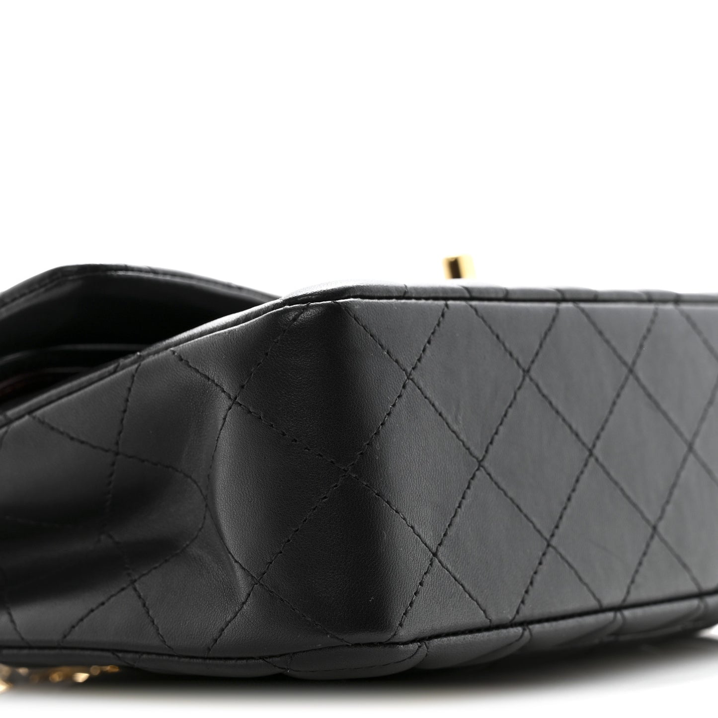 Lambskin Quilted Small Double Flap Black