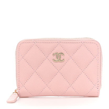 Chanel Caviar Quilted Zip Coin Purse Light Pink 1 of 10