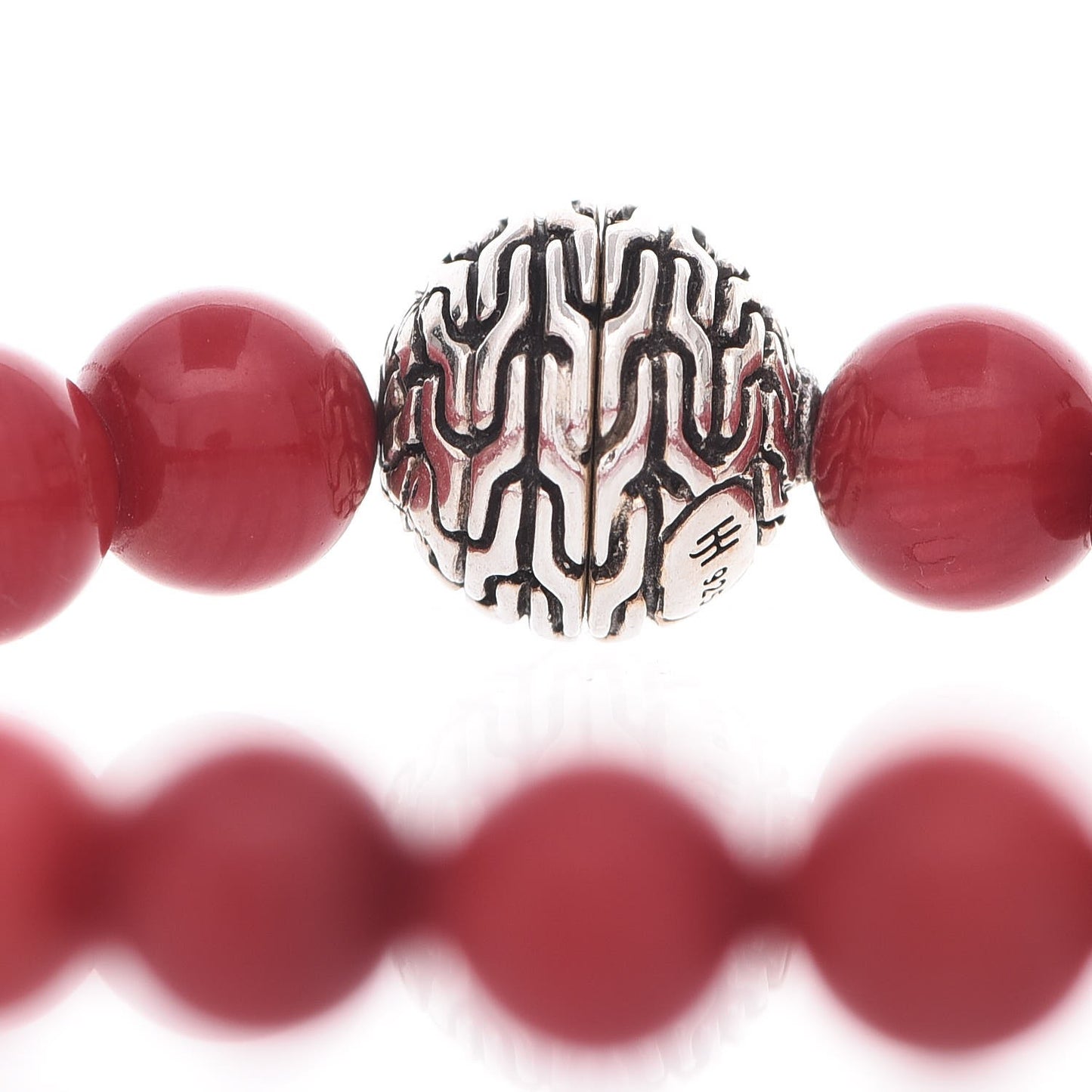 Sterling Silver Coral Bead Bracelet