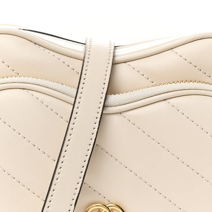 Gucci Calfskin Matelasse Diagonal Mini Interlocking G Heart Shoulder Bag Mystic White 8 of 12