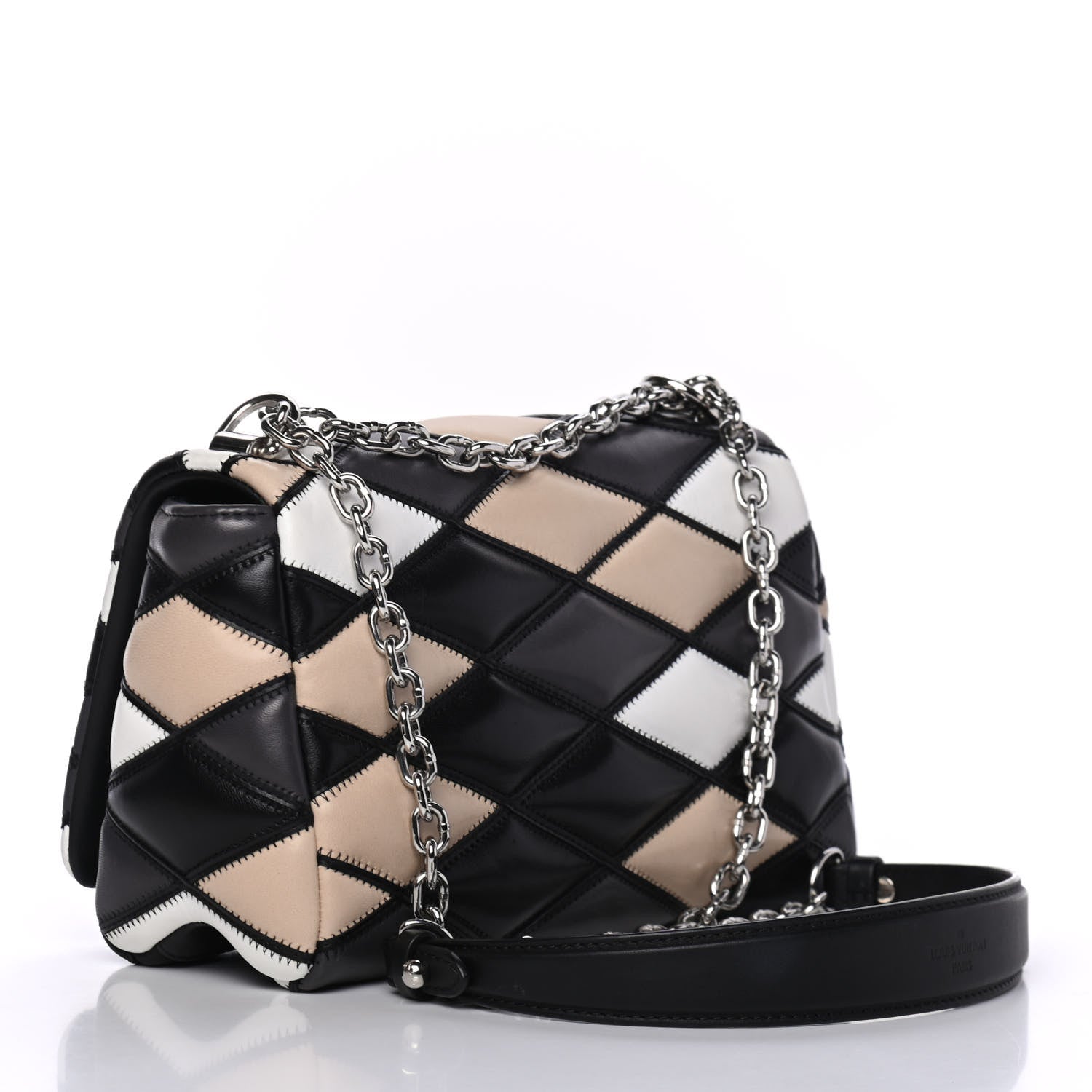 Louis Vuitton Lambskin Malletage GO-14 PM Black White 2 of 4