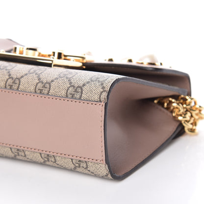 Gucci GG Supreme Monogram Studded Small Padlock Shoulder Bag Porcelain Rose 11 of 11