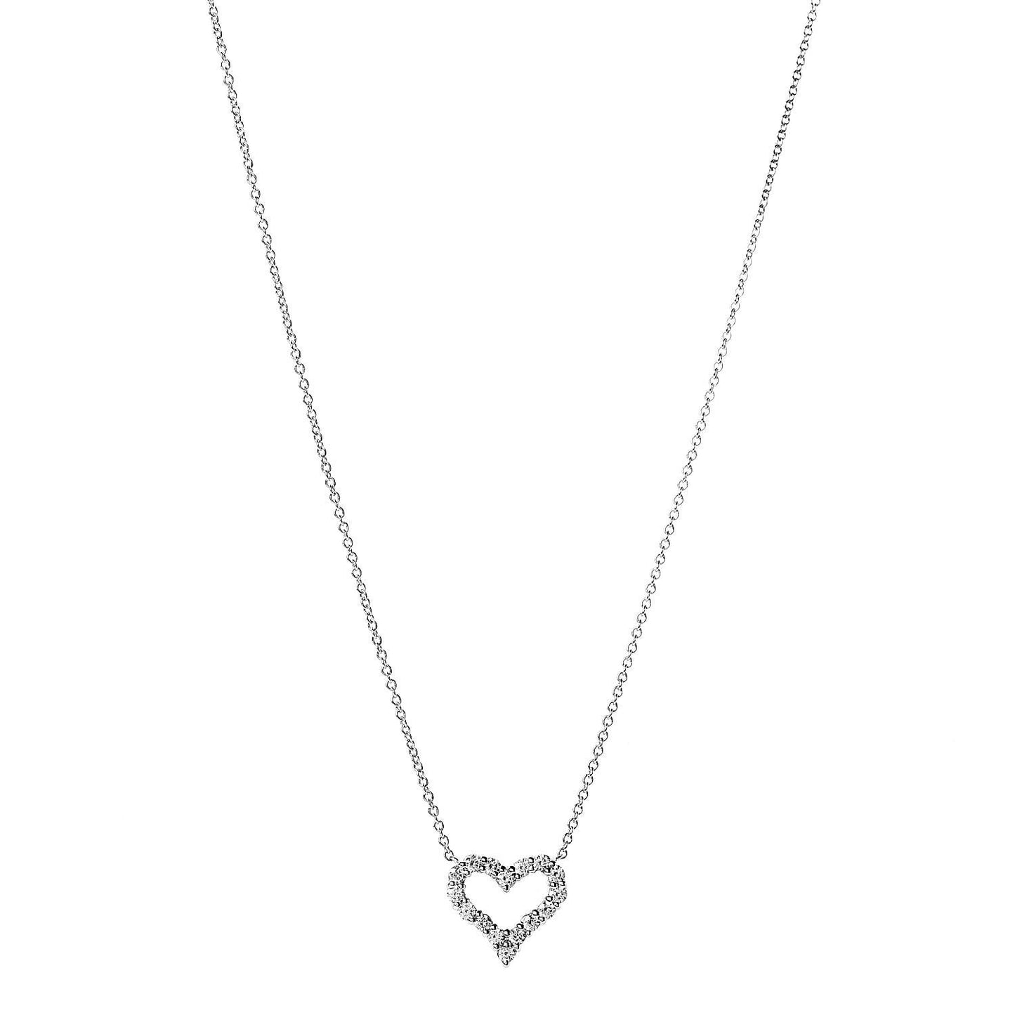 Platinum Diamond Mini Heart Pendant Necklace