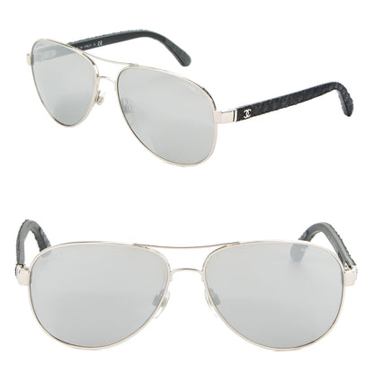 Chanel Pilot Quilting Sunglasses 4207 Silver 1 of 6