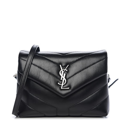 Saint Laurent Calfskin Y Quilted Monogram Toy Loulou Crossbody Bag Black 1 of 10
