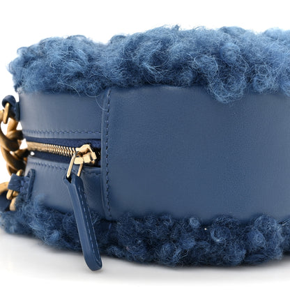 Chanel Shearling Sheepskin Chanel 19 Round Clutch With Chain Blue 10 of 10