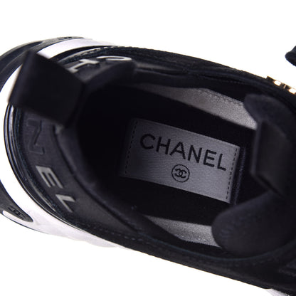Chanel Velvet Calfskin Mixed Fibers CC Sneakers 37.5 Black 7 of 11