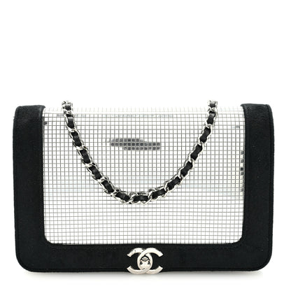 Chanel Velvet Mirror Embellished Boy Wallet On Chain WOC Argent 1 of 10