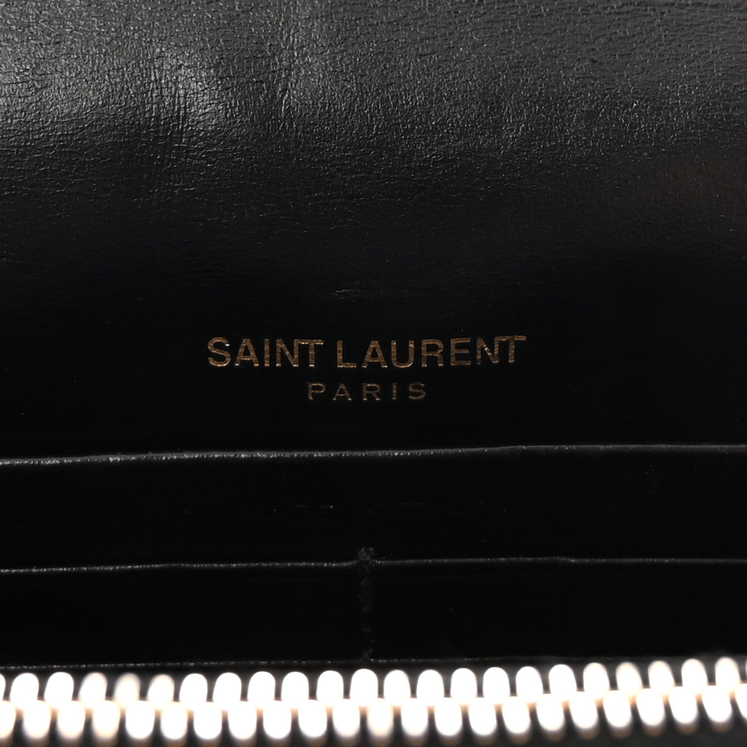 Saint Laurent Calfskin Crocodile Embossed Kate Monogram Tassel Chain Wallet Black 6 of 9