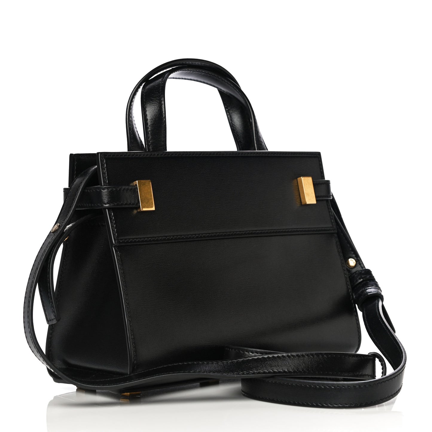 Smooth Calfskin Manhattan Nano Shopper Tote Black