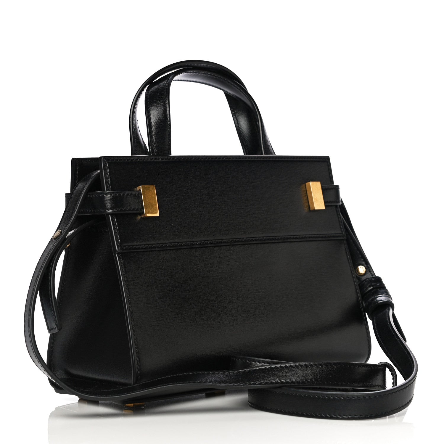 Saint Laurent Smooth Calfskin Manhattan Nano Shopper Tote Black 2 of 9