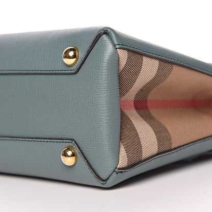 Burberry Grainy Calfskin House Check Small Banner Tote Smokey Green 10 of 10