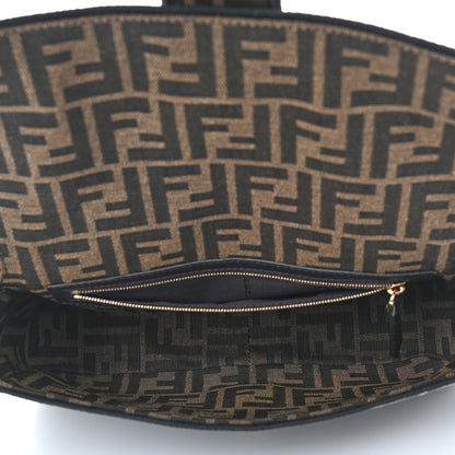 Fendi Fabric Jacquard FF 1974 Medium Baguette Tobacco Moro Black 5 of 10