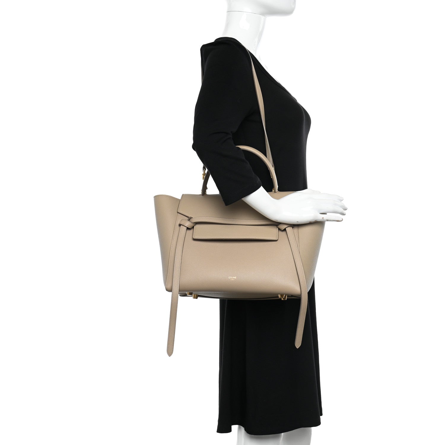 Celine Grained Calfskin Mini Belt Bag Light Taupe 2 of 11