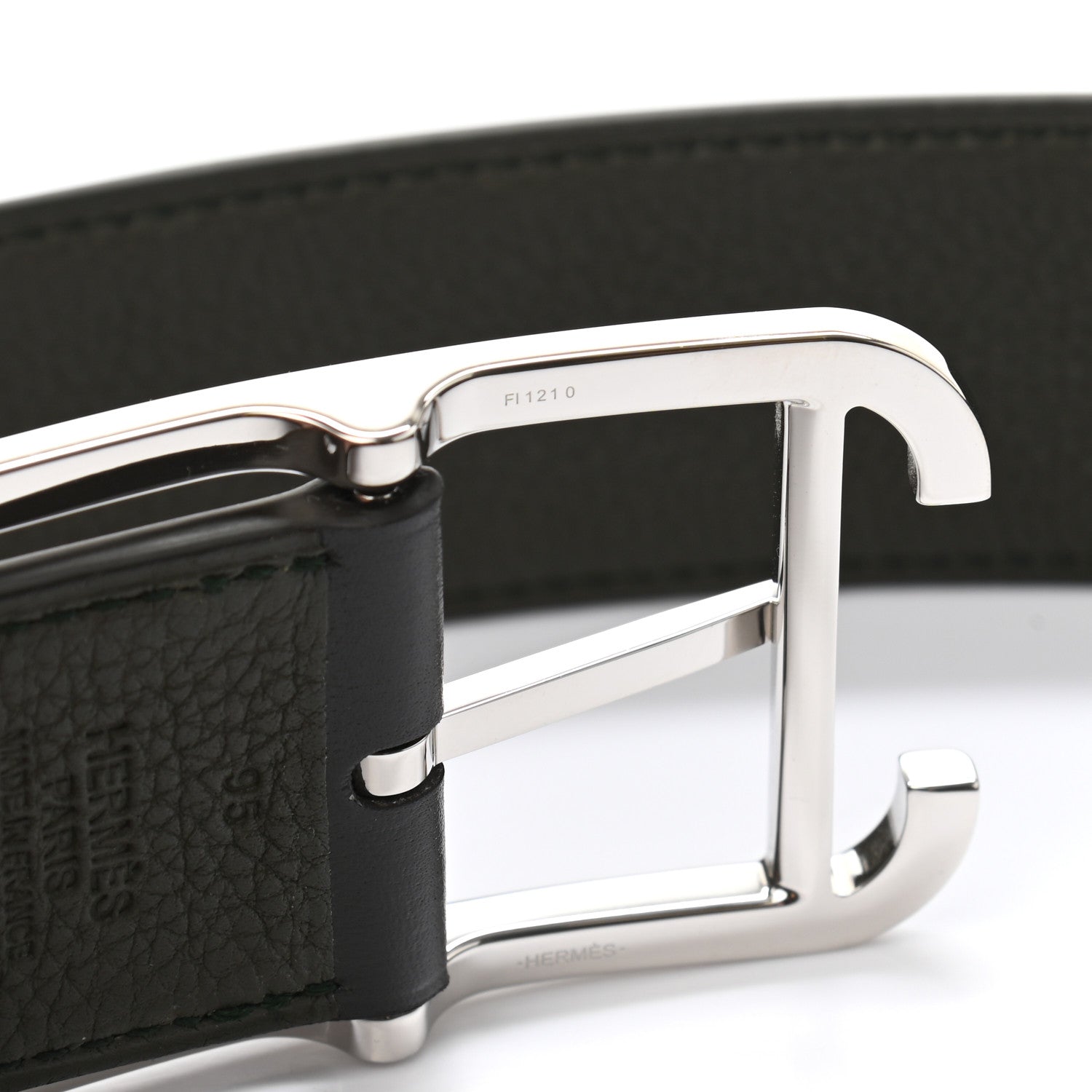 Hermes Box Togo 32mm Quentin Belt 95 Black Chocolate 4 of 7