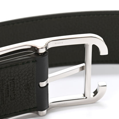 Hermes Box Togo 32mm Quentin Belt 95 Black Chocolate 4 of 7