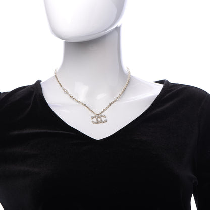 Chanel Crystal Pearl Nefertiti CC Pendant Necklace Gold 2 of 6
