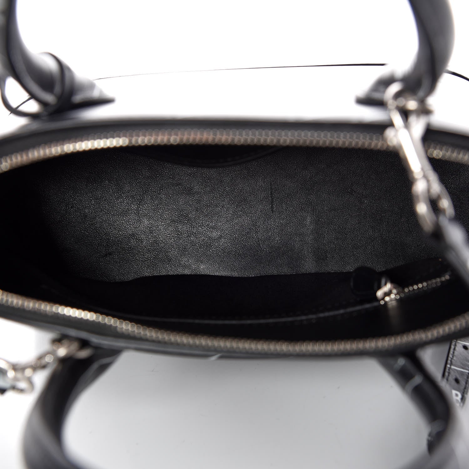 Balenciaga Calfskin Logo Print S Ville Top Handle Bag Black White 7 of 11