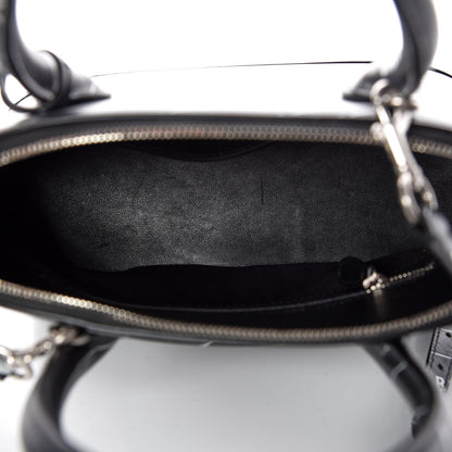 Balenciaga Calfskin Logo Print S Ville Top Handle Bag Black White 7 of 11
