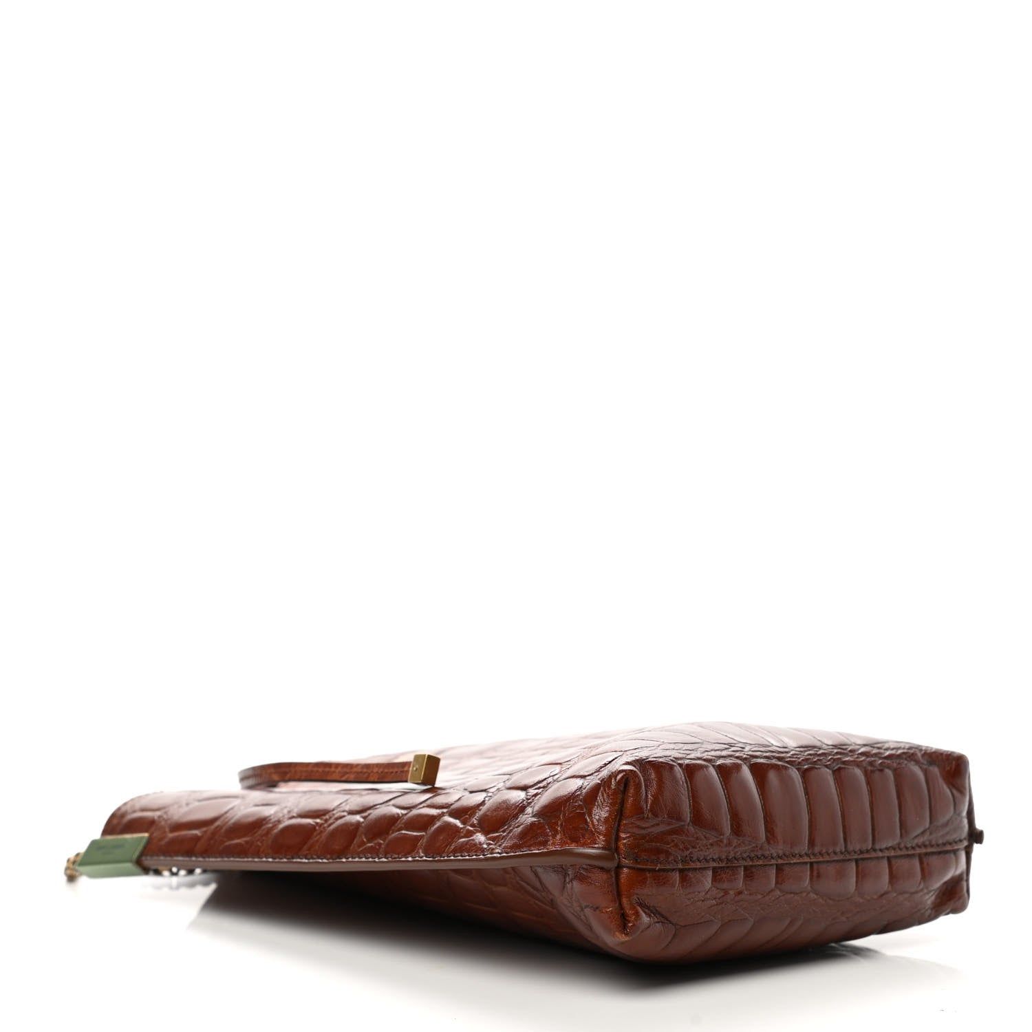 Saint Laurent Crocodile Embossed Mini Suzanne Hobo Vintage Brown 5 of 11