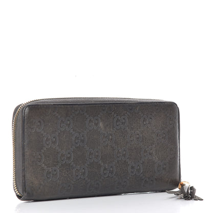 Gucci Guccissima Bamboo Tassel Zip Around Wallet Grey 3 of 7