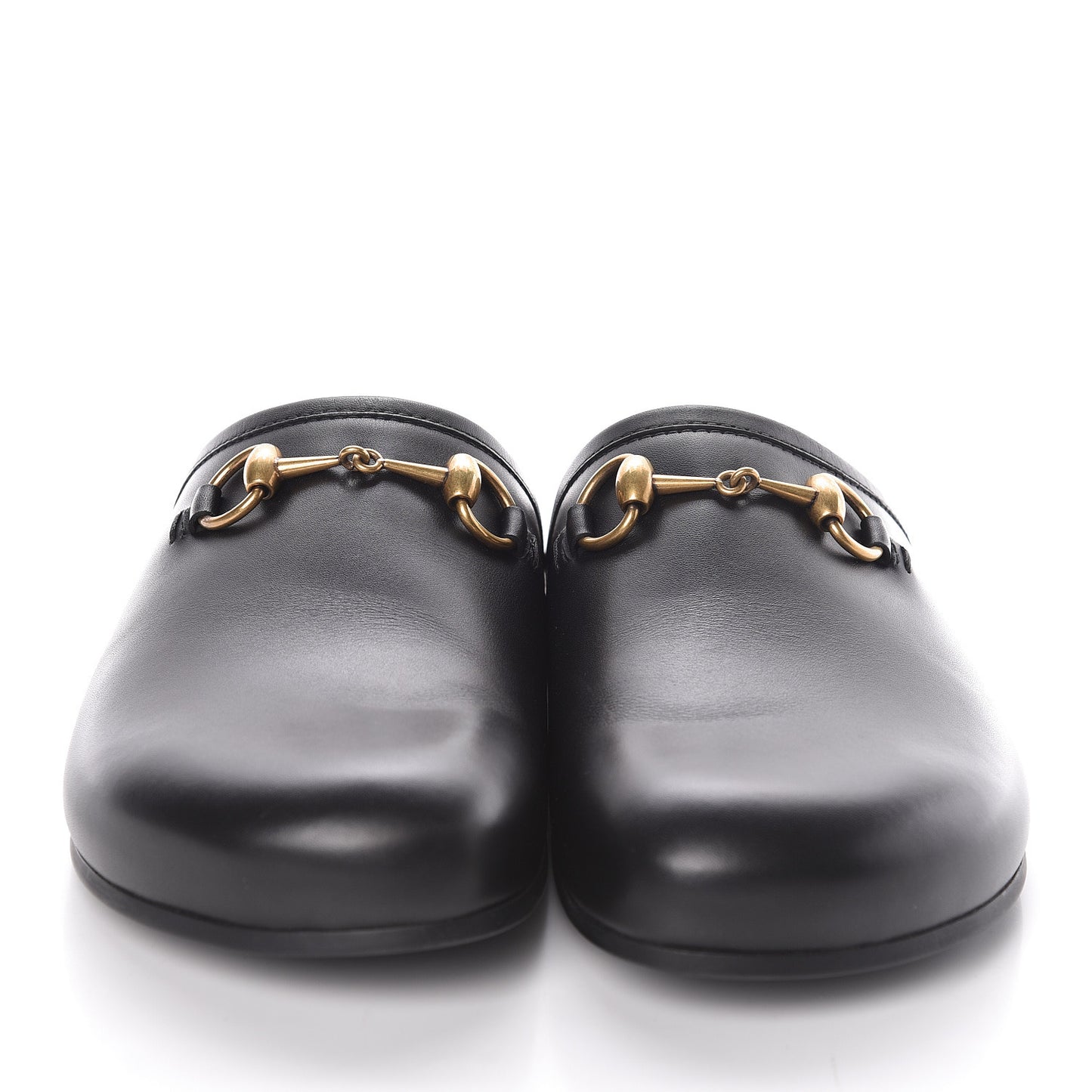 Calfskin Mens Horsebit River Slippers 8 Black