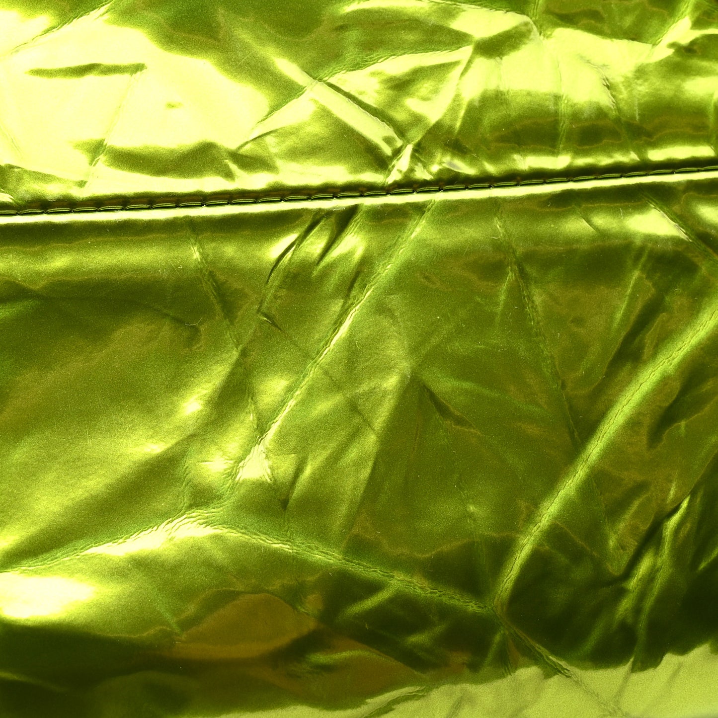 Metallic Crushed Calfskin Teen Pouch Chlorophyll