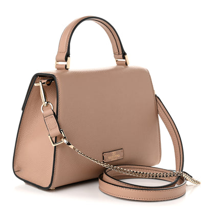 Valentino Garavani Grainy Calfskin Swarovski Crystal Embellished Small VSling Top Handle Bag Rose Cannelle 3 of 9