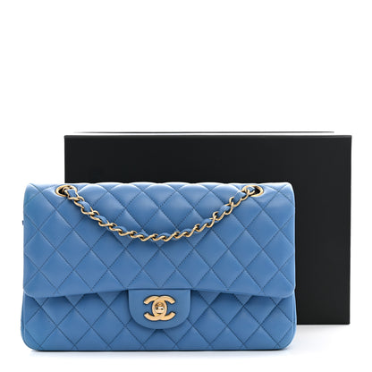 Chanel Lambskin Quilted Medium Double Flap Blue 10 of 10
