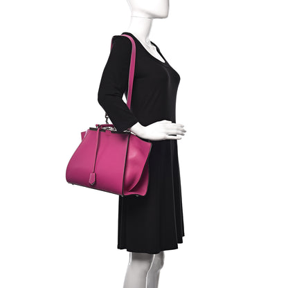 Fendi Vitello Dolce Shiny Nappa Petite 3Jours Tote Magenta Carbone 2 of 9