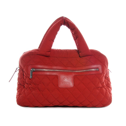 Chanel Nylon Coco Cocoon Bowler Red 2 of 8