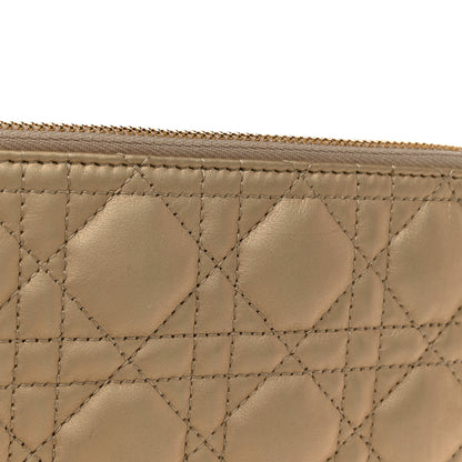 Christian Dior Metallic Lambskin Cannage Large Caro Daily Pouch Gold 8 of 8