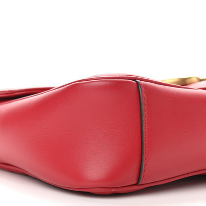 Gucci Calfskin Matelasse Small GG Marmont Shoulder Bag Hibiscus Red 9 of 12