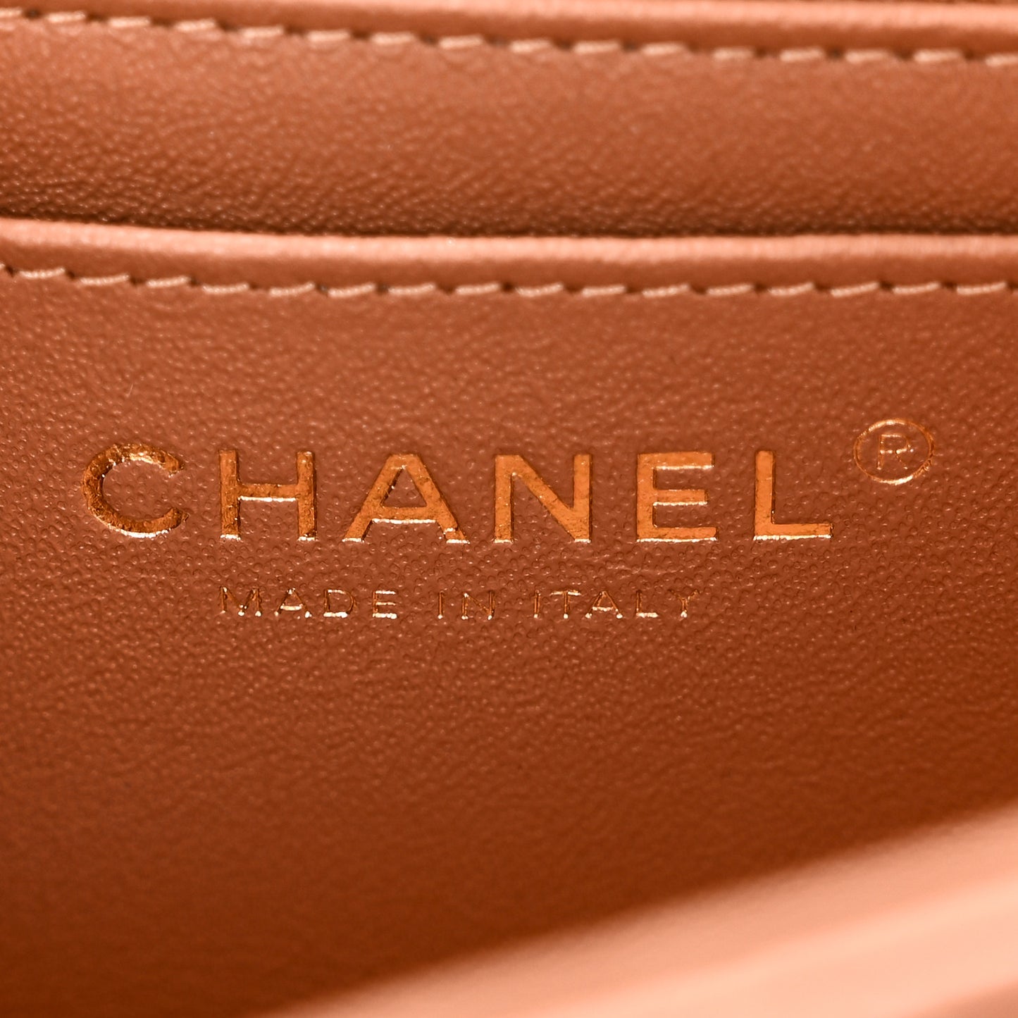 Lambskin Quilted Mini Rectangular Flap Brown