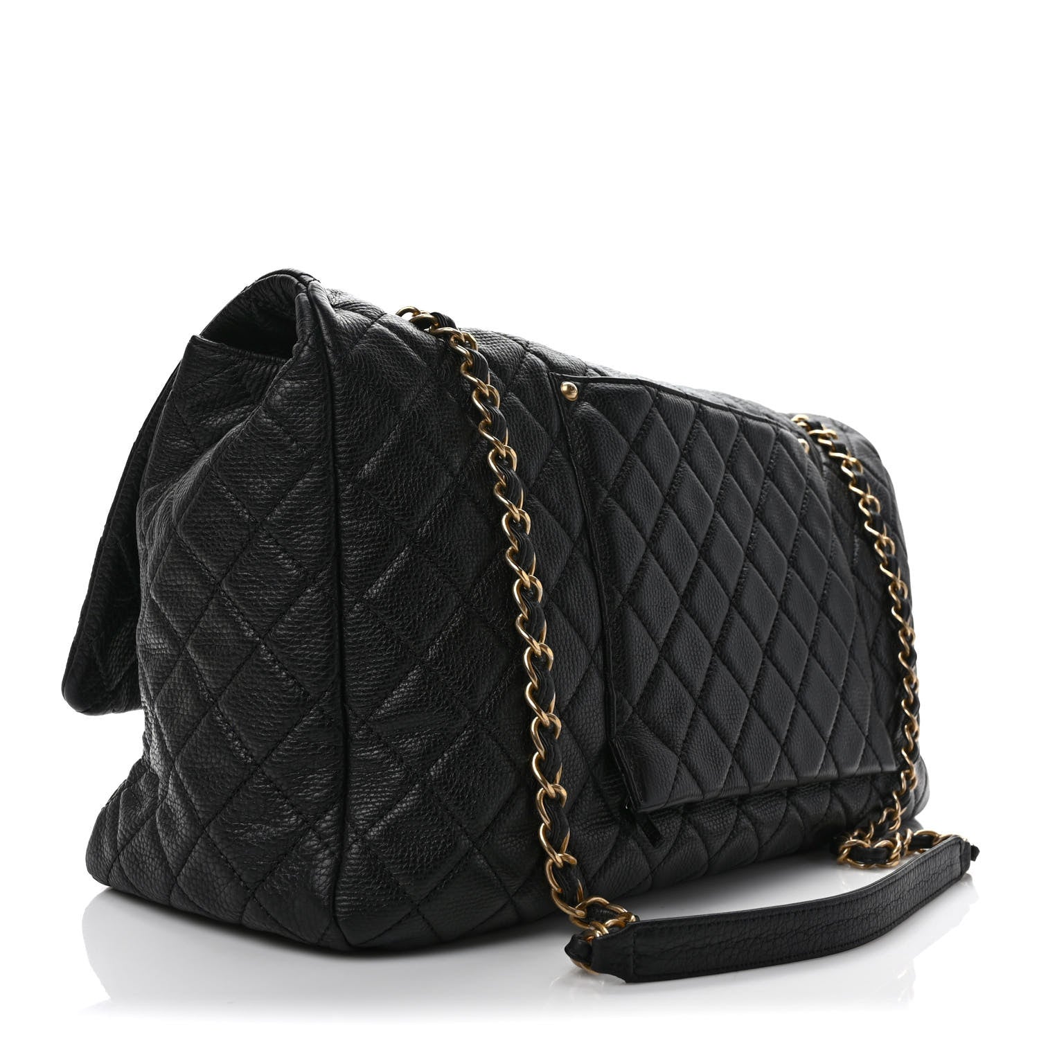 Chanel Calfskin Quilted XXL Travel Flap Bag Black 3 of 9