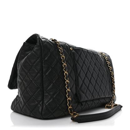 Chanel Calfskin Quilted XXL Travel Flap Bag Black 3 of 9